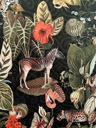 Jungle Kingdom animale Tesatura vândute de metru catifea neagră Material de cusut Leopard Zebra Animal model pentru tapițerie
