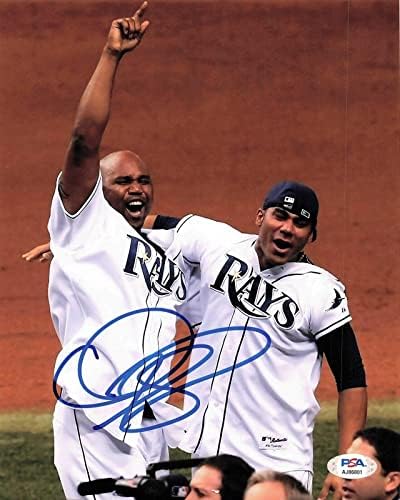 Cliff Floyd a semnat 8x10 Foto PSA/ADN Autografat Tampa Bay Rays - Fotografii MLB autografate