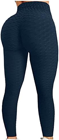 Pantaloni de Yoga YALFJV pentru femei Plus Dimensiune talie lungă exercițiu de Yoga Bubble ridicat pantaloni de Fitness pentru