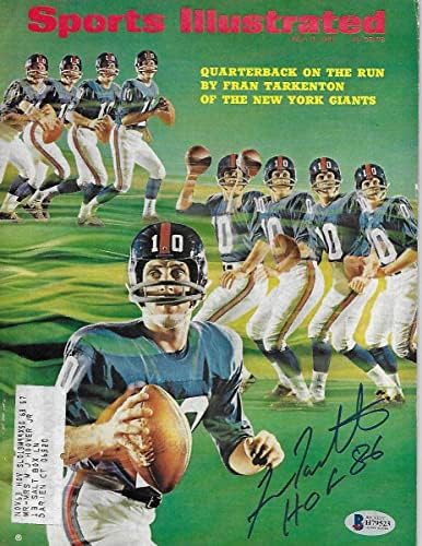 Fran Tarkenton autograf New York Giants Sports Illustrated 7/17/67 W / HOF 86 Beckett autografat-reviste NFL autografate