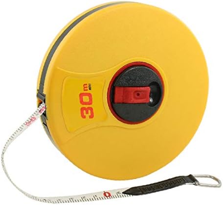 Capac de plastic galben X-Dree 30m Banda de măsurare a liniei PU retractabile (30 m, Cinta Plástica Amarilla, Cinta Métrica,