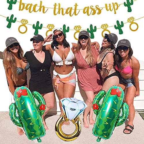 Mexic Fiesta Bachelorette Party Supplies Bach care Ass up party Banner strălucitor Cactus Ring Banner Plus Cactus Balloon Diamond
