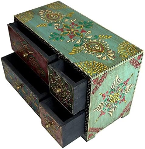 Airan Art Art din lemn pictat manual și cutii de bijuterii lucrate manual, care este de asemenea folosită ca cutie de spectacol,