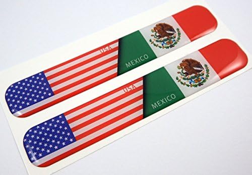Statele Unite ale Americii Mexic American Mexican cupolă Decal emblema rasina auto autocolante 5 & 34; x 0.82 2pc.