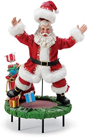 Departamentul 56 Visele posibile Santa Sports and Leisure Jumping for Joy Figurine, 14 inch, multicolor