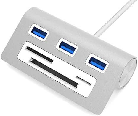 Sabrent Premium 3 Port aluminiu USB 3.0 Hub cu cititor de carduri Multi in 1 pentru iMac, toate MacBook-urile, Mac Mini sau