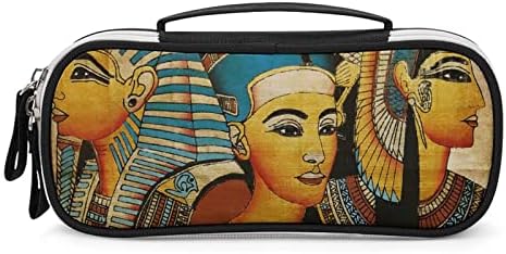 Artă retro antică egipteană cu capacitate de înaltă capacitate pen -stilou carcasă portabilă de machiaj pentru machiaj pungă