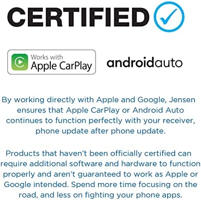Jensen J1CA9W de 9 inci Certificat Apple CarPlay Android Auto Wired sau Wireless | Receptor stereo cu ecran tactil DIN | Bluetooth