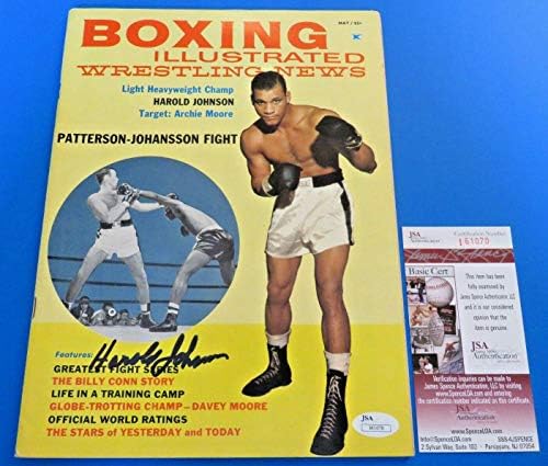 Harold Johnson a semnat revista ilustrată de box ~ Lt H ' Vy Champ ~ JSA I61070-reviste de box cu autograf
