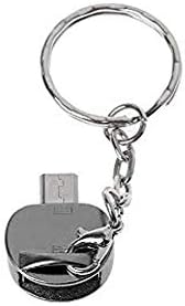 Metal Micro USB Masculin la USB 2.0 Un adaptor de convertor de date OTG feminin cu lanț cheie, negru