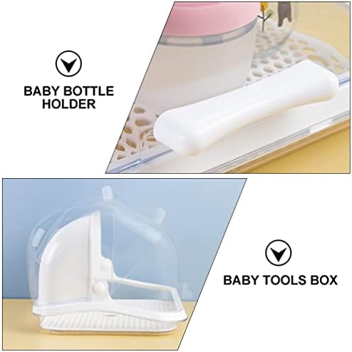 Zerodeko Biberoane Baby biberon uscare Rack cu capac Nursing sticle cutie de depozitare Organizator Baby Tacamuri betisoarele