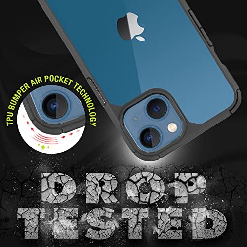 OUTERFACTOR CLEAR IPhone 13 Telefon Capac de protecție - Sockproofproof & Drop Testate - Profil subțire - Absorbție maximă