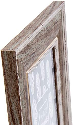 Truu Design Decorativ din lemn de 4 x 6 inci, cadru foto negru cu două tonuri, 4 x 6