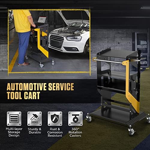 Automotive Service Tool Cart 3-Layer Storage 360 cartus de scule rulante 660 lbs capacitate Cart greu pentru sudor de putere