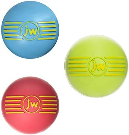 JW Pet ISqueak Squeaker Dog & Puppy Fetch Chew Toy Medium Ball 3 pachet
