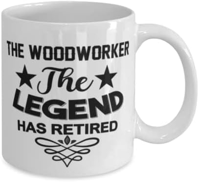 Woodworker halbă, legenda sa retras, noutate idei de cadouri unice pentru Woodworker, cana de cafea ceașcă de ceai alb