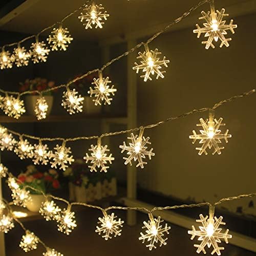 Lumini de Crăciun Xingpold Decorațiuni de Crăciun fulgi de zăpadă, 50 de 26ft Culoare Schimbare Fulgi de zăpadă Lumini de Crăciun
