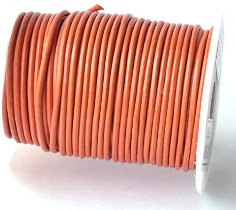 Cord de piele portocalie de 1,8 mm, 25 de metri