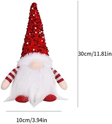 Nirelief Gnome decoratiuni de Craciun Gnome de Craciun Plush Santa elf Doll cu lumina Xmas Decor de masa rosu, Gonk decoratiuni