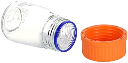Pastein 20 bucăți 100ml rotund Media sticla sticla borcan de depozitare gradat cu capac portocaliu polipropilenă GL45