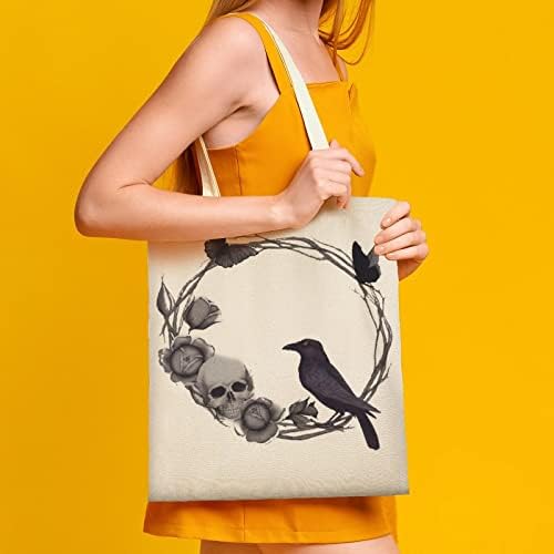 Wengbeauty Canvas Tote Bag Farmhouse Schelet Schelet Bag pentru umeri Gent Reutilizabil pentru cumpărături pentru cumpărături