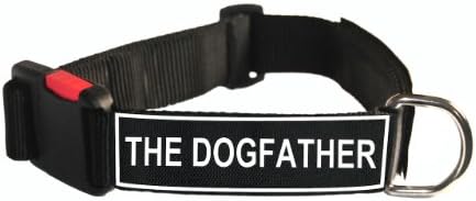 Guler de câini Dean & Tyler Nylon Patch cu Patch-uri de tată de câine, mediu, se potrivește gâtului de 21 până la 26 de inci