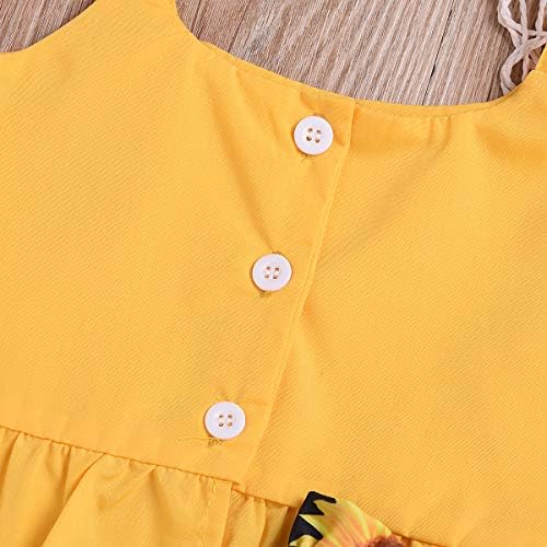 Gumemo pentru copii pentru copii pentru copii de vară Outfits fără mâneci, cămașă cu cămașă de tăiere de flori -floarea soarelui