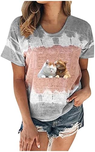 Tricou pentru femei Tricou de vară Fall Fall Mânecă Neck Graphic Graphic Sexy Tie Dye Animal Cosplay Bluză Tricou pentru doamne