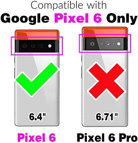 Compatibil cu acoperirea portofelului Google Pixel 6 cu curea de umăr Crossbody și suportul pentru card de credit din piele,