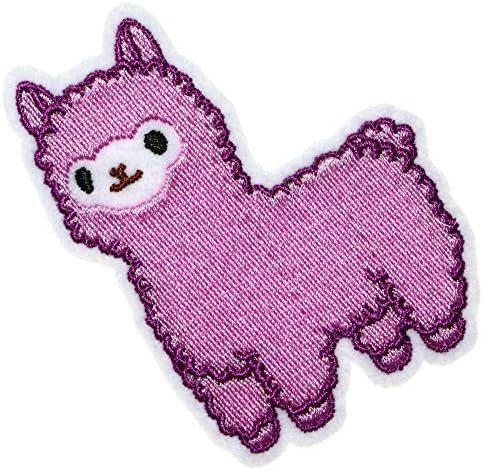 JPT - Alpaca roz Pink Drăguț Movie Animal Zoo Brodated Applique Iron/Sew on Patches Badge Logo Patch pe vestă Geacă Cămașă