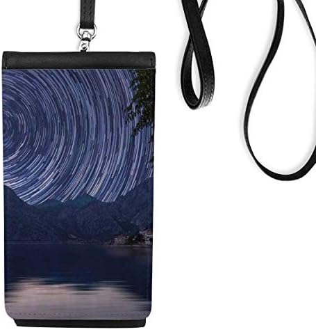 Stele cu un an luminos întuneric night sky telefon portofelul agățat pungă mobilă buzunar negru