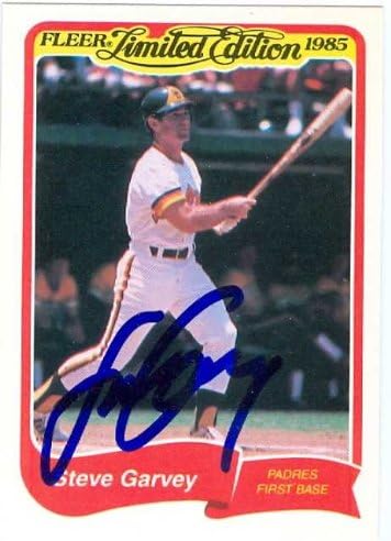 Autograph Warehouse 585997 Steve Garvey Card de baseball Autographed - San Diego Padres - 1985 Fleer Limited Edition No.9