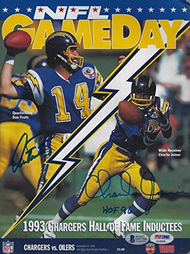 Dan Fouts Charlie Joiner a semnat Programul de jocuri de fotbal Chargers din 1993 PSA/DNA Bas - autografe NFL Magazines