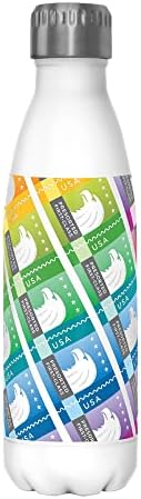 Serviciul poștal al Statelor Unite ale Americii Rainbow Eagles 17 oz sticlă de apă din oțel inoxidabil, 17 uncii, multicolore