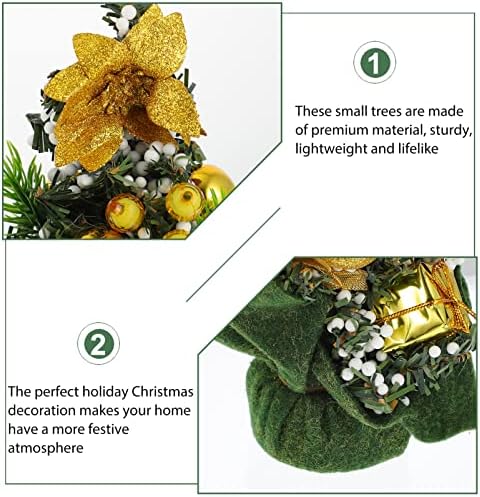 Vorcool Nativity Decorations 3pcs Mini Artificial Mini de Crăciun cu ornamente în Burlap Tabletop Arbori de Crăciun pentru