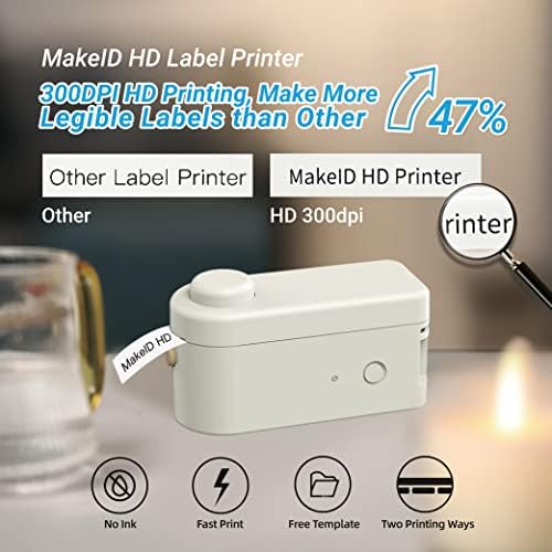 Mașină de fabricat etichete Makeid cu bandă HD cu 4 benzi, imprimantă portabilă de etichete Bluetooth L1 imprimantă de etichete