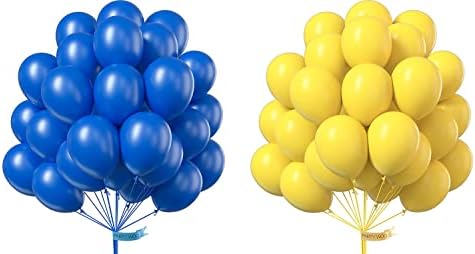 Bundle - Royal Blue Balloons 50 PC -uri 12 inch și galbene galbene 50 PC -uri 12 inch