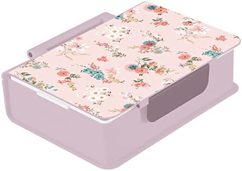 Recipient cu cutie de prânz floral roz Kigai 1000ml Bento Box cu furci cu lingură 3 compartimente Containere de depozitare