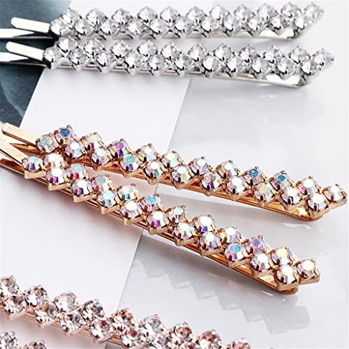 Smljlq 2pcs/Set metal Imitație Diamond Beads Clipuri de păr pentru femei Clipuri de păr Metal Clipuri de păr Accesorii pentru