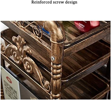 Cărucioare cu coafură retro coafură multifuncțională de stocare mobilă pe 5 niveluri cu raft potrivit pentru salon de coafură,