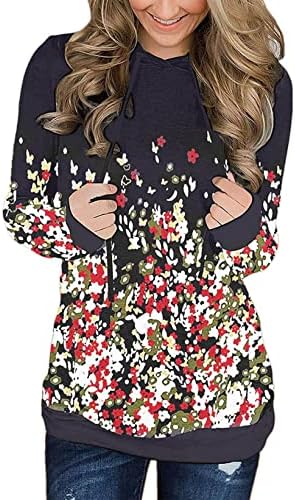 FMCHICO Femei Floral tipărit cu mânecă lungă cu mânecă cu mânecă pulovere pulovere de pulovere