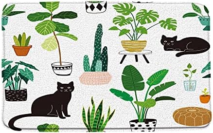 Srauyst Houseplant baie Mat drăguț Cactus frunze de palmier pisica neagra tropicale ghivece plante amuzant Pet modern simplu