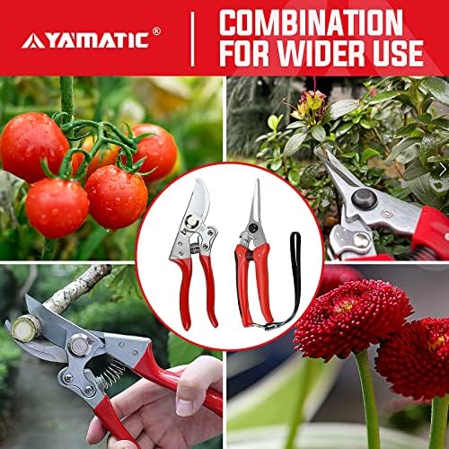 YAMATIC 2pcs foarfece de grădinărit, profesionale Micro-Tip & amp; Bypass foarfece de tăiere pentru toate scenariile de tăiere,