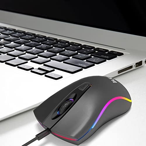 Hanzhiwei lumina ergonomic Gaming Mouse-ul cu fir pentru PC Mac Laptop calculator USB, Cool LED optice Gamer soareci K12