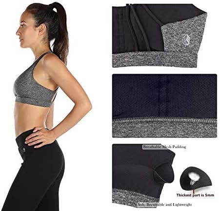 icyzone căptușit Strappy sport sutien Yoga Topuri Activewear Antrenament Haine pentru femei