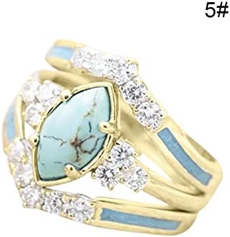Inele pentru femei femei % 27S + inele inel de argint turcoaz Ziua naturală diamant Ziua Mamei pentru inelele de cadouri ale