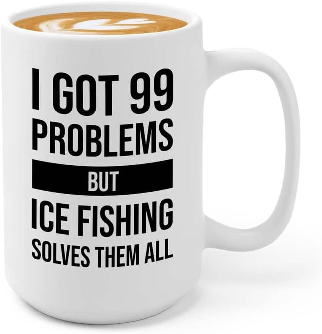 Am 99 de probleme cana de cafea 15 oz alb - pescuitul cu gheață rezolvă - bass pesimi cu boatele iubitorilor de barcă poletă