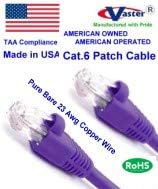 Cablu Super E - Made in SUA - Purple - 4 ft - UTP CAT.6 Ethernet Patch Cable - UL CMR 23AWG - SKU - US -A -81975