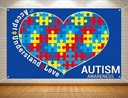 Autism Awareness Photo Booth Fundal Accepta Înțelege Dragostea Aprilie Decorare Puzzle Bucată Inima Fotografie Fundal Decor