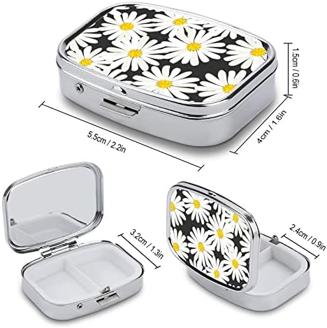 Pastile cutii de margarete flori flori flori de margarete în formă de pătrat tabletă tabletă carcasă portabilă cu cutie de